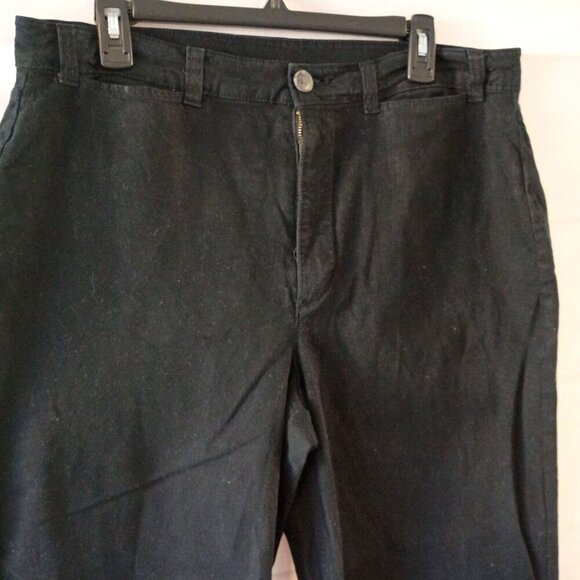 Old Navy Women's Black Ultra High Rise Wide Leg Cropped Pants Size 16 - Picture 2 of 6